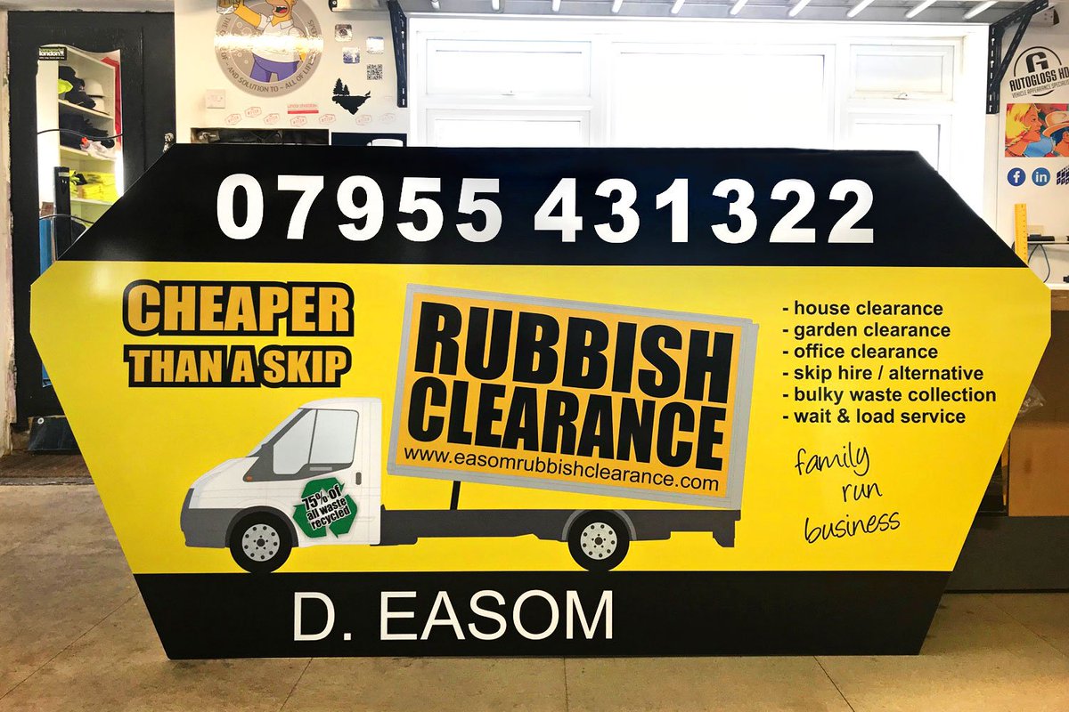 GreenSignUK's tweet photo. Printed board and t-shirts for D. Easom Rubbish Clearance

#londonworkwear #signcompany https://t.co/dCVOr0C1Bx