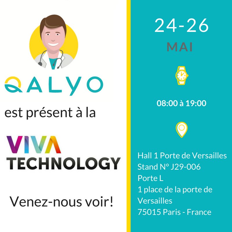 On vous attend à la <a href="/VivaTech/">VivaTech</a>, organisée par le <a href="/GroupeLaPoste/">La Poste Groupe</a> LaPoste! Au plaisir de pouvoir échanger avec vous sur des parcours de soins digitaux! #VivaTech #SimplifierLaVie #QALYOapp