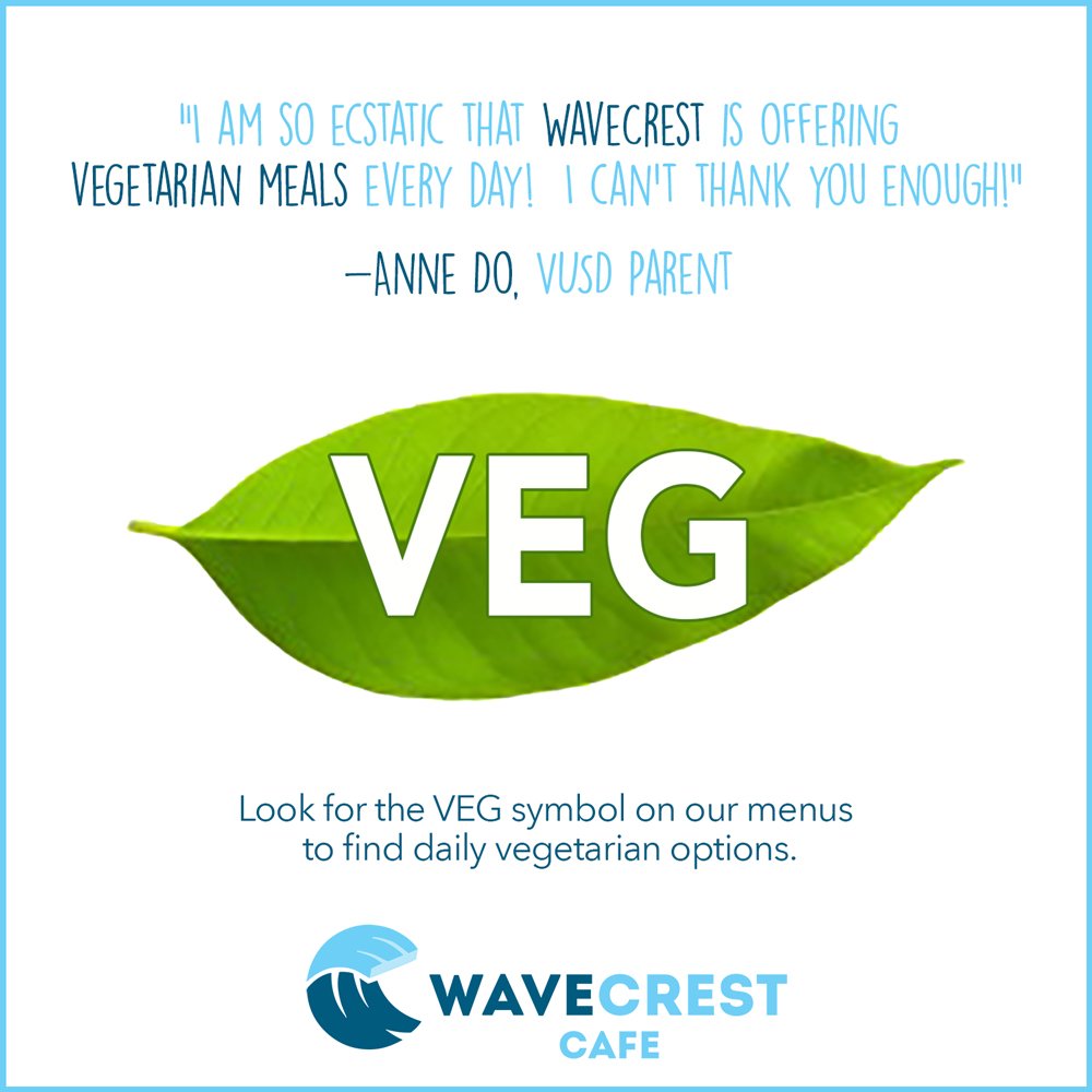 WaveCrestCafe's tweet image. Did you know we have a #vegetarian option for breakfast and lunch every day? Look for the leaf icon.