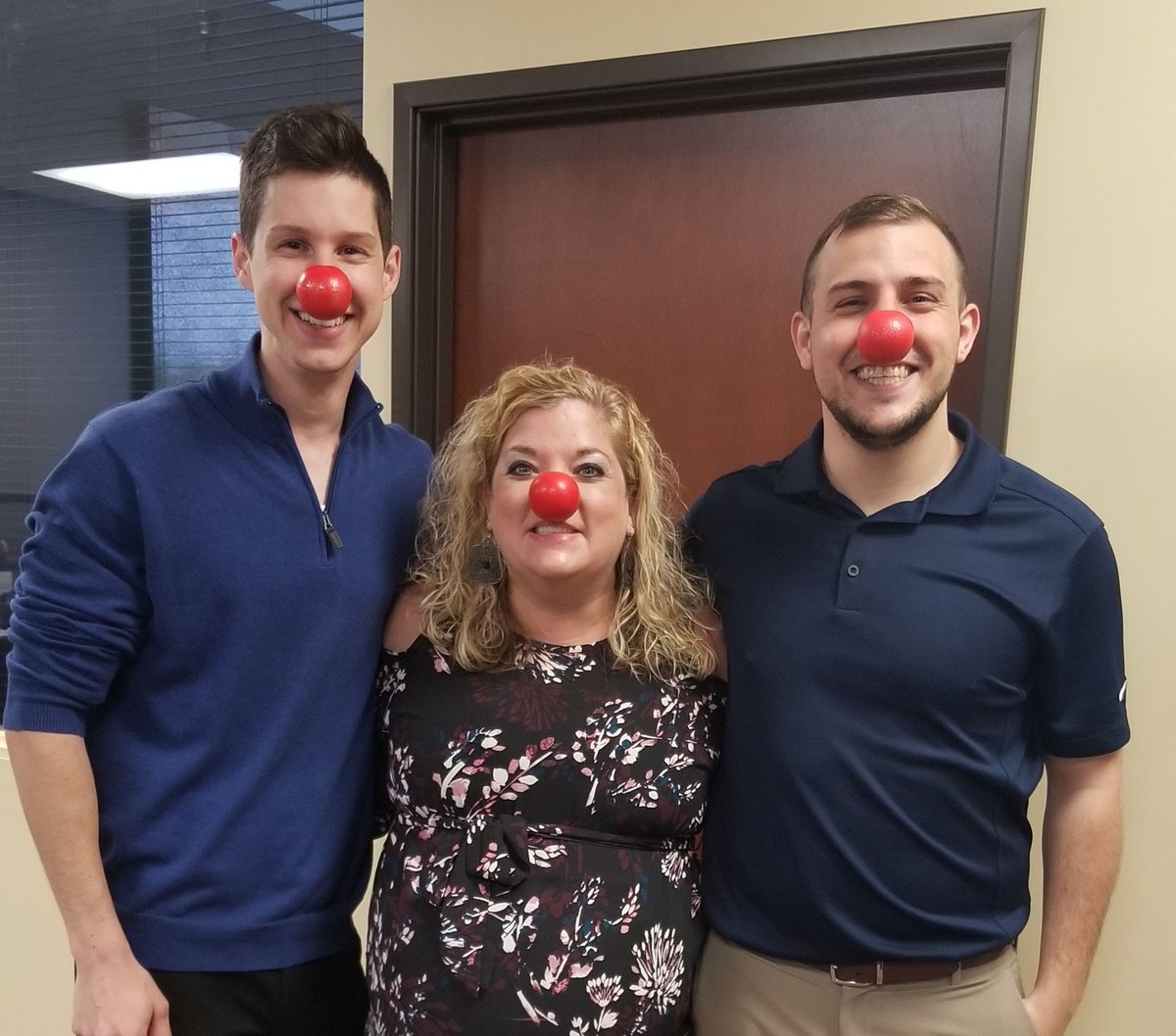 MillinerTalent's tweet photo. The Milliner staff is ready to go for #RedNoseDay! We are happy to support an amazing cause for the kids! Every like, share, and retweet donates more money towards relieving childhood hunger! #ASACares https://t.co/8aGHPAA2Sw