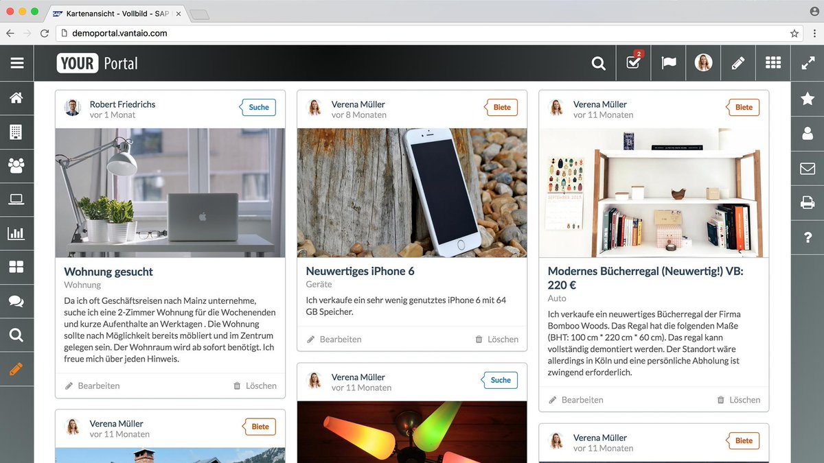 VANTAiO's tweet image. Das "Schwarze Brett" dient zum Austausch Angeboten und Gesuchen, z.B. für den Verkauf unter Kollegen, Vermittlung von Mitfahrgelegenheiten oder die Kommunikation von Sportangeboten. Bald verfügbar für SAP NW, SAP CP und SAP Jam bit.ly/2s92mRc @PORTAL_SAP @sapcp #SAPJam