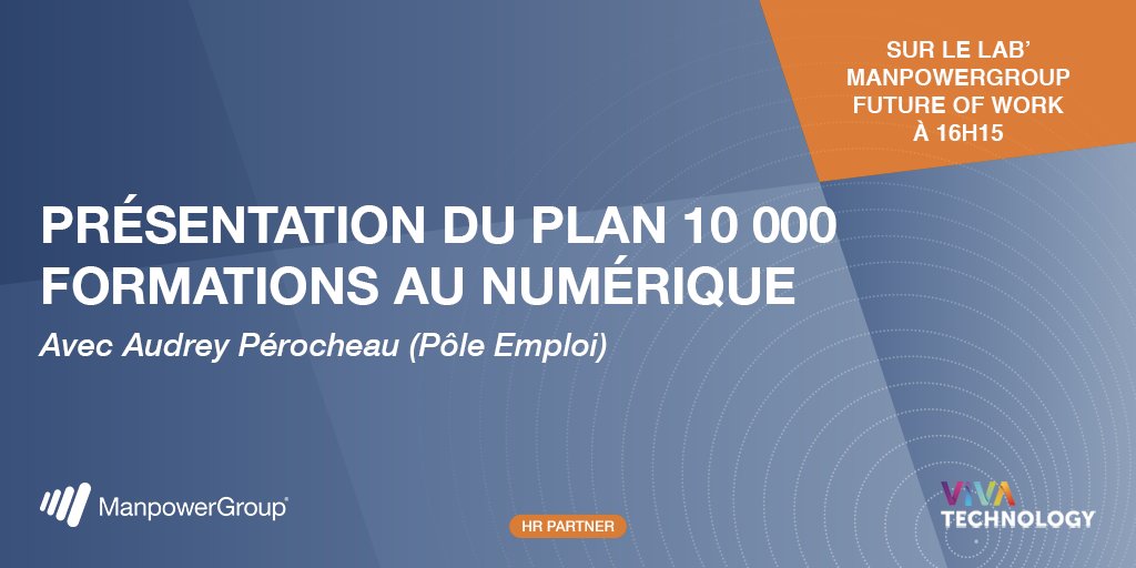 ManpowerGroupFR's tweet photo. #VivaTech Audrey Pérocheau, Dir. France de la #FormPro @pole_emploi, nous dit tout du Plan 10 000 formations au #numérique (#10KNUM) https://t.co/pqCjQLiASx