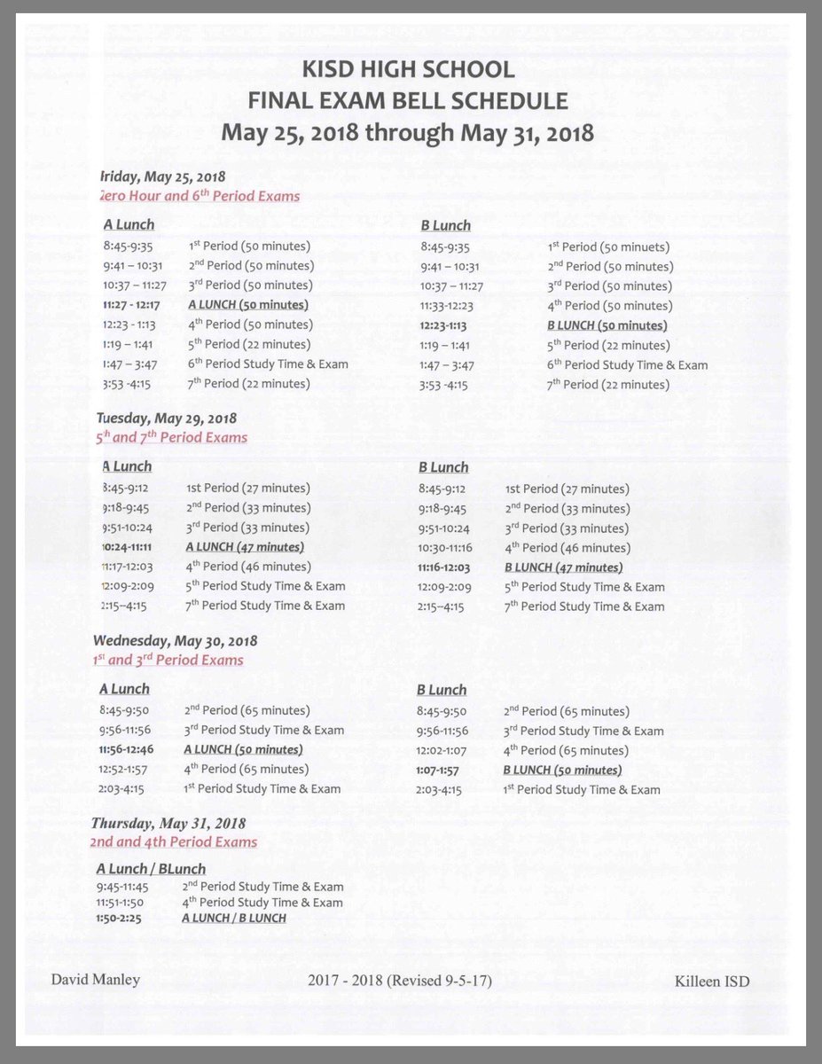 EHSPrincipal's tweet image. Semester Exam Schedule: Be ready for your exams! #ownyourlearning 🦅