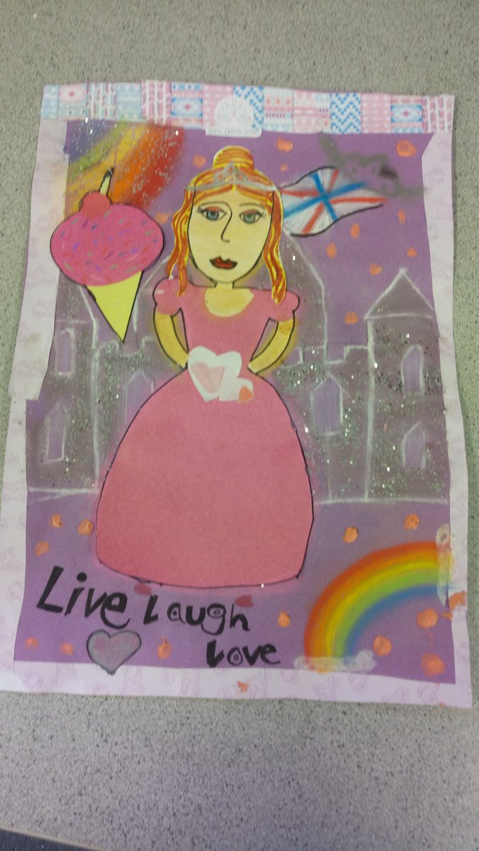 Year 7 portraits with a fun twist #healthandwellbeing #healthymind #art #teeshamoore #mixedmedia