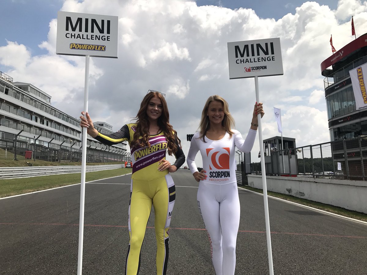 MCGridGirls's tweet photo. #tbt to last years @MINIChallengeUK at the @Brands_Hatch MINI Festival  #minichallengeuk #minichallengeuk #mini #powerflexbushes #scorpionexhaust #gridgirl #girdgirls #paddockmodel #pitbabes @ScorpionExhaust @powerflexbushes https://t.co/cMl73WZLEJ