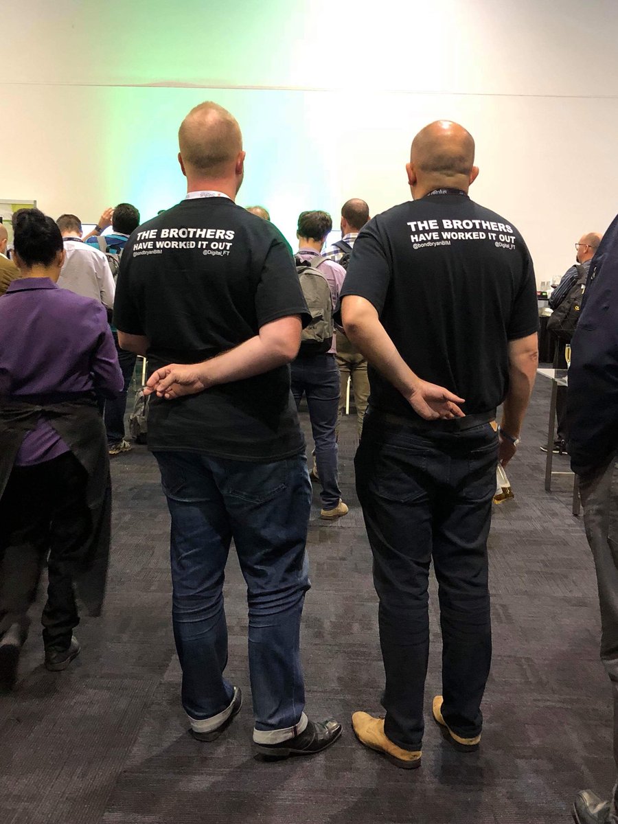 DigitalNath's tweet photo. #openbimbrothers mirrored. Maybe we spend too much time together @bondbryanBIM #BILTANZ https://t.co/pOyQcykxGH