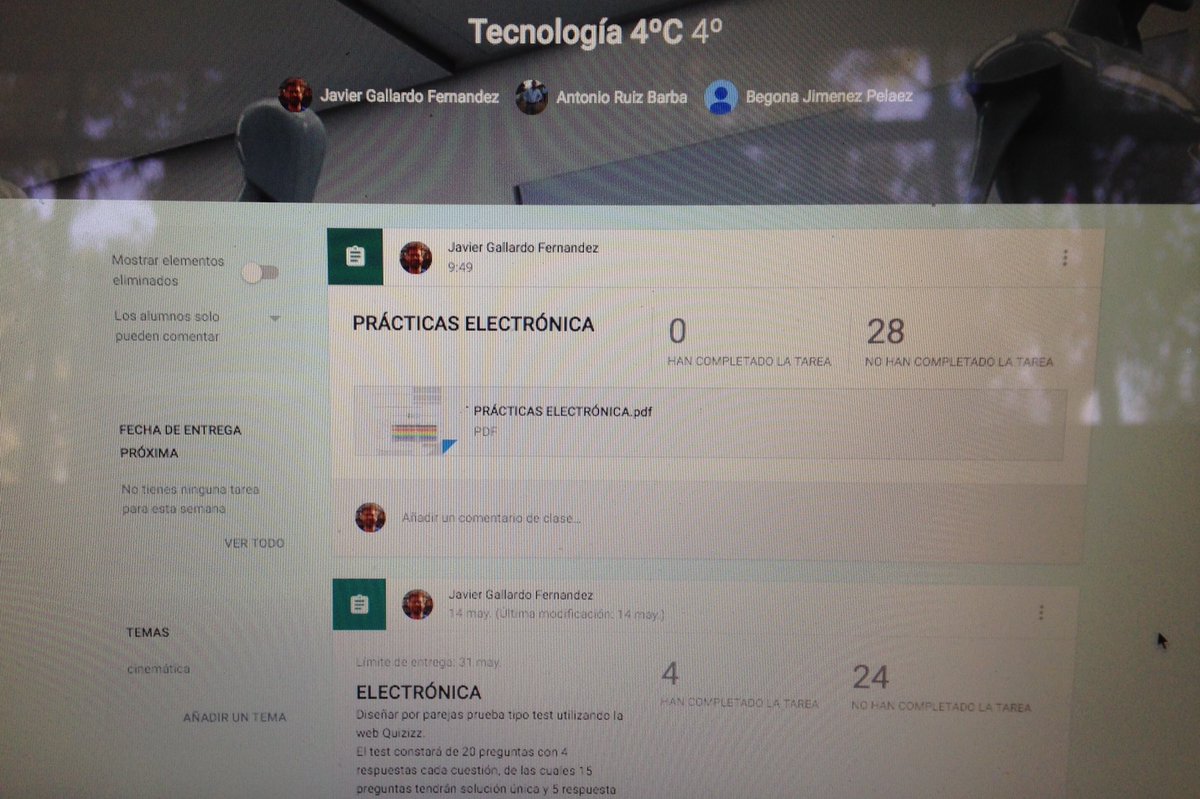 Jgalf33's tweet photo. Prácticas electrónica 4º eso cooperativo @cardenal_ori #Chromebook #GoogleEDU #classroom @GonzaloETC @sergmata1 @JosLuisFernnd19 https://t.co/xz9FYOE9tj