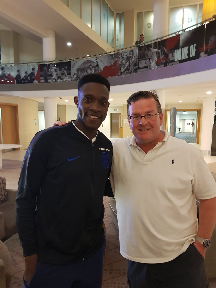 England's Danny Welbeck with Britannia Fire at the USHA Fire Seminar at St George's Park