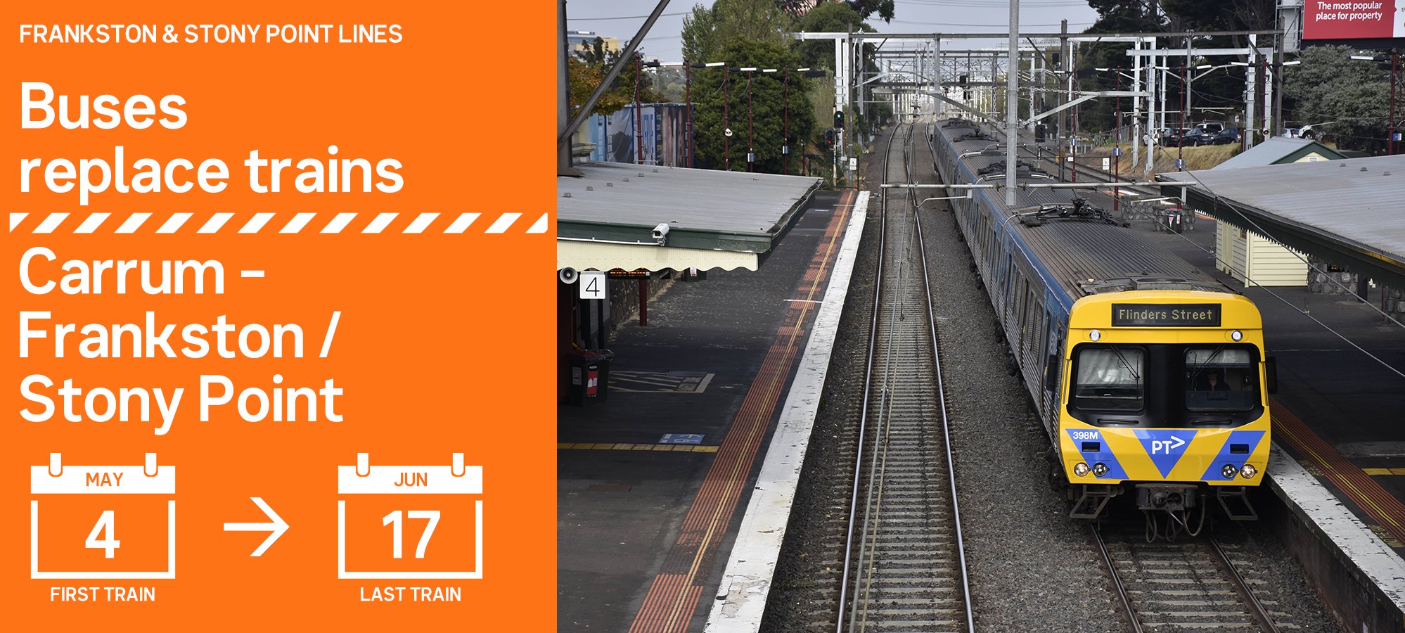 Metro Trains V Twitter Frankston Stony Point Line Buses Replace Trains Carrum Frankston Stony Point Until Last Train Sun 17 Jun Due To Levelcrossings And Frankston Station Upgrade Works Trains Will Run