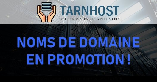 TarnHost's tweet photo. Promotion ! Nous vous offrons :
-50% sur votre nom de domaine préféré 😎
> https://t.co/8aNYNEtmP7
+ 1 mois d'hébergement web OFFERT ! https://t.co/G39h81BHXA