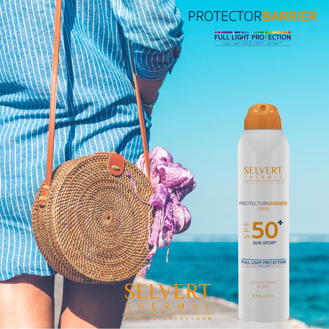 SELVERTTHERMAL's tweet photo. Protector Barrier SPF50+ SUN SPORT ¡Protege tu piel mientras paseas o haces running!Protect your skin this summer while you walk or run along the seashore! #BlueLight #solares #sun #summer #sol #fulllightprotection #protection #UVA #UVB #ProtectorBarrierST #cosmeticaprofesional https://t.co/RCEg9pYLyl