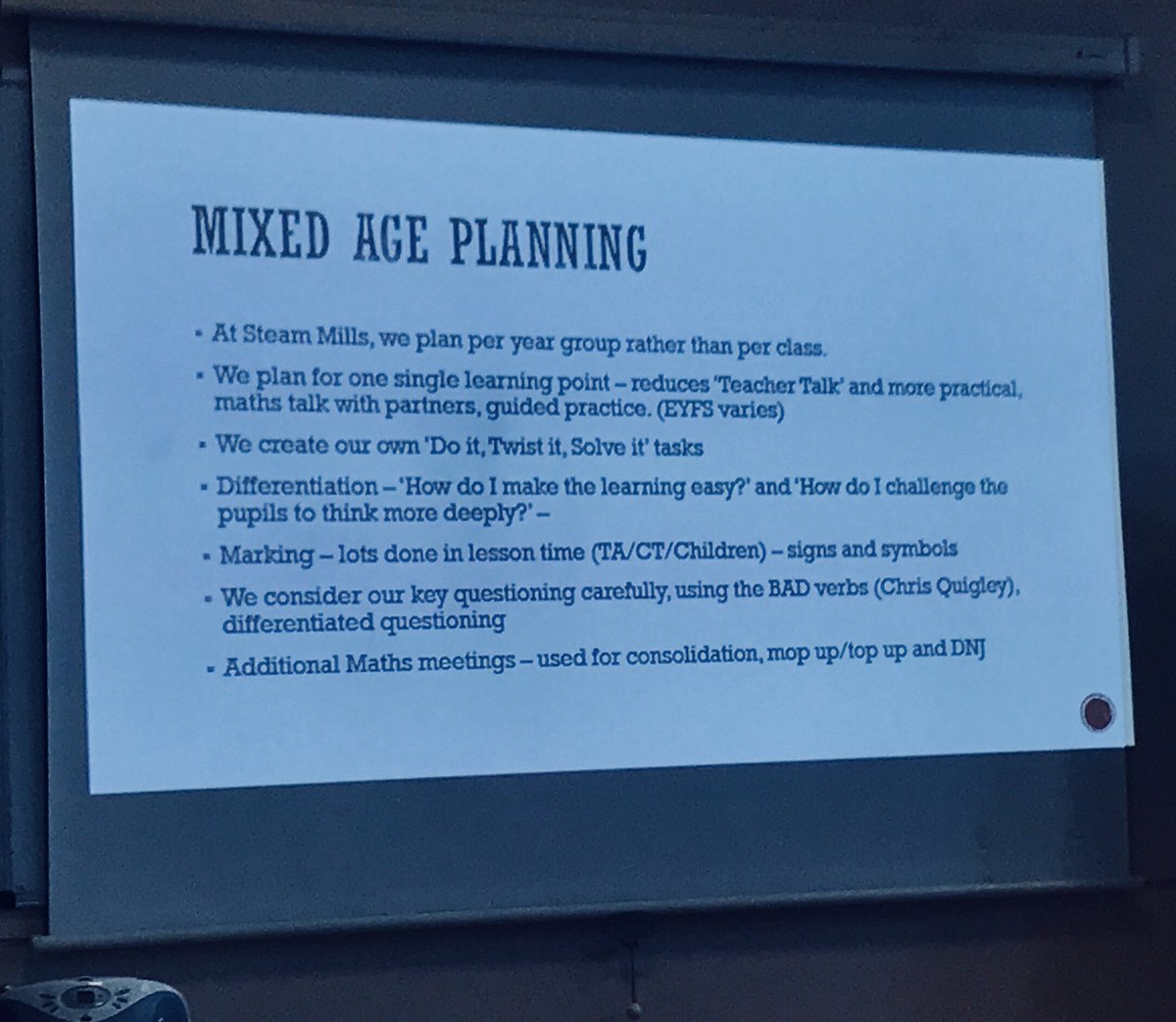 TransforMaths's tweet photo. Mixed Age Schemes of Work don’t work! - be clear of the key learning point for each group of children + focus on making the learning ‘easy’ (concrete and pictorial) + challenging children to think more deeply😀 #TransforMaths #mathschat @educationgovuk @GLOWMaths @CotswoldEdgeTA https://t.co/aiwKWfZyVz