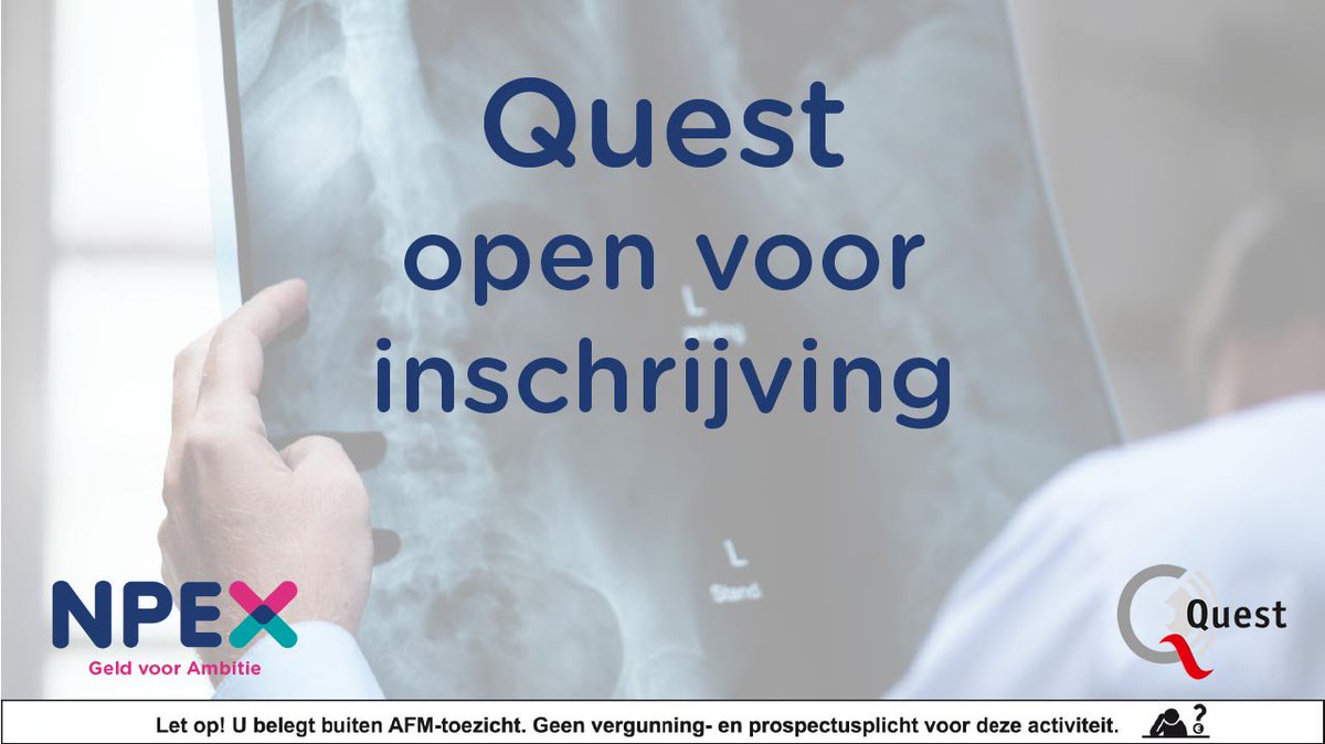 npex's tweet image. Nu open voor inschrijving: Certificaten van aandelen Quest!
Meer info → bit.ly/2KQ1yIN
of bel 070 - 385 15 30
#NPEX #MKB #scaleup