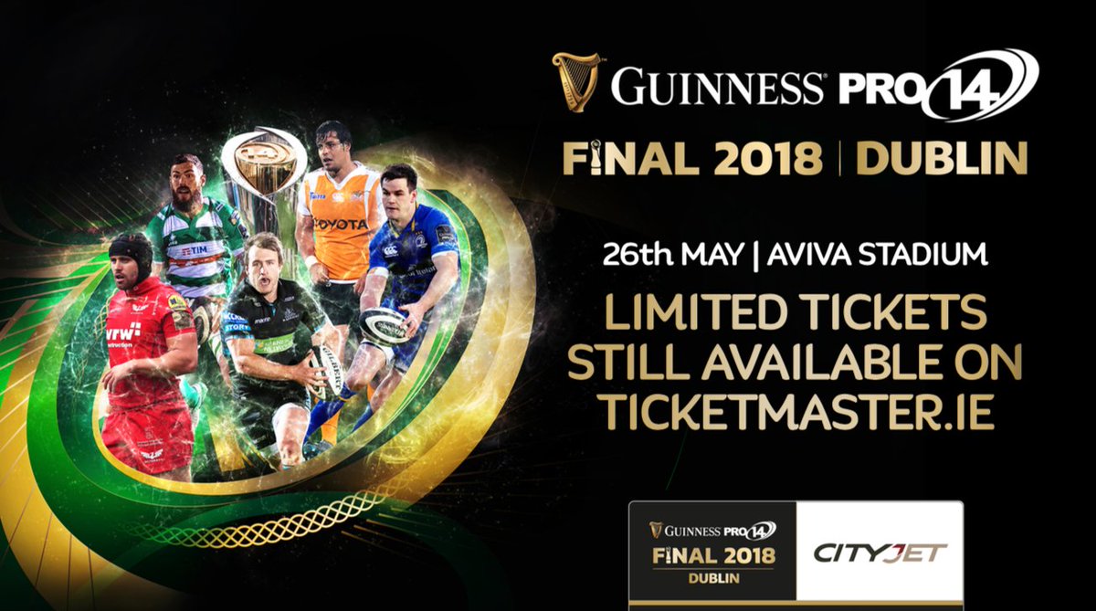 The final is fast approaching, Don’t miss your chance to see Leinster take on The Scarlets this weekend at Dublin’s Aviva Stadium. Limited tickets still available at: www1.ticketmaster.ie/event/18005311…