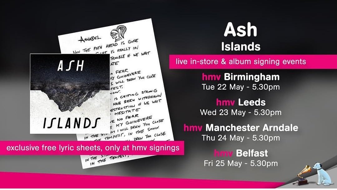 hmvManchester's tweet photo. We've got @ashofficial joining us in store today performing live & signing copies of their new album Islands. Grab yourself a copy of the album & join us at 5.30pm
#hmv #hmvManchester #AshOfficial https://t.co/c9BVFDabeG