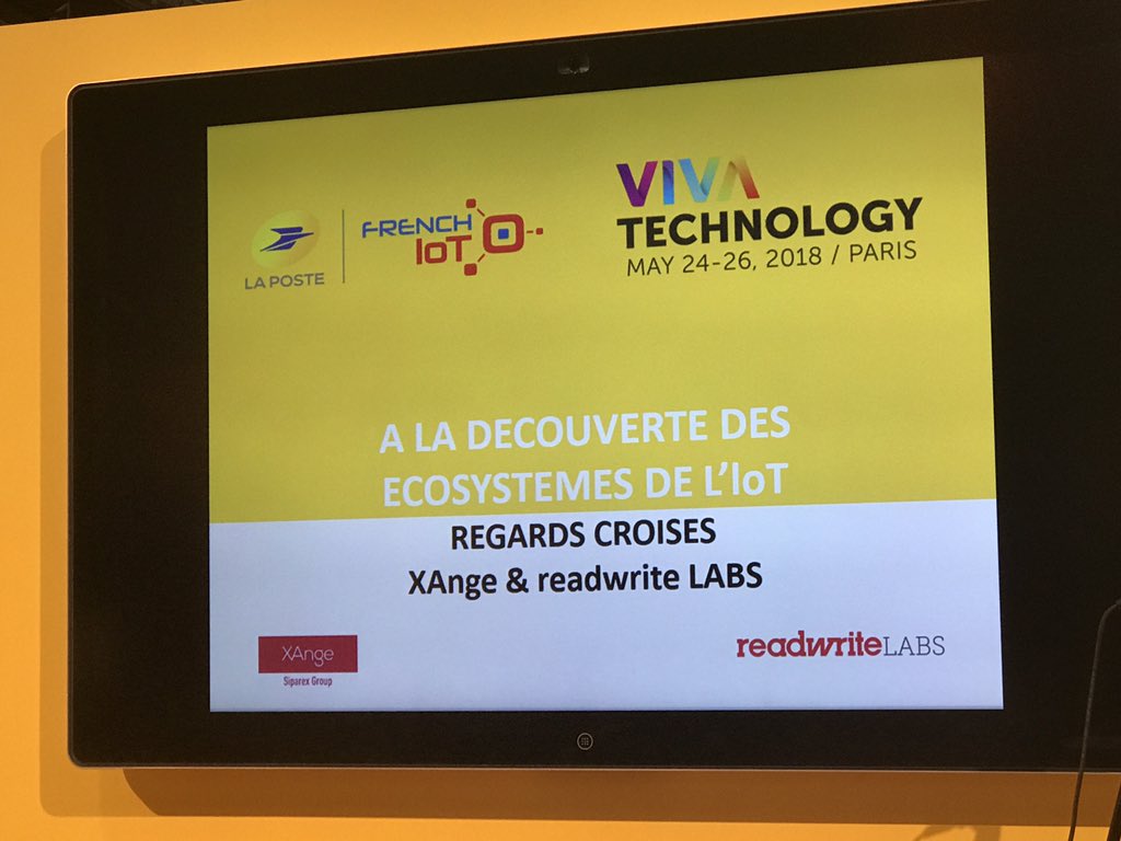 VanessaChocteau's tweet photo. @Vivatech Booth @GroupeLaPoste Discover IOT ecosystem with #FrenchIoT &amp; famous VC @XAngeVC for Europ and @RWW for USA https://t.co/4i814DZUo9