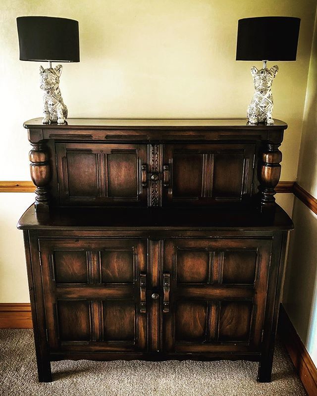 QuentinRedbeard's tweet photo. As my journey into adultation continues, I made purchase of this rather fetching 1950’s sideboard. Now I just need to find a big floppy dildo to go between the newspaper French bulldogs. #ercol #oldcolonial #furniture #johnperring #britishmade #frenchbul… https://t.co/WfHbg7g7rE https://t.co/waImQXhktx
