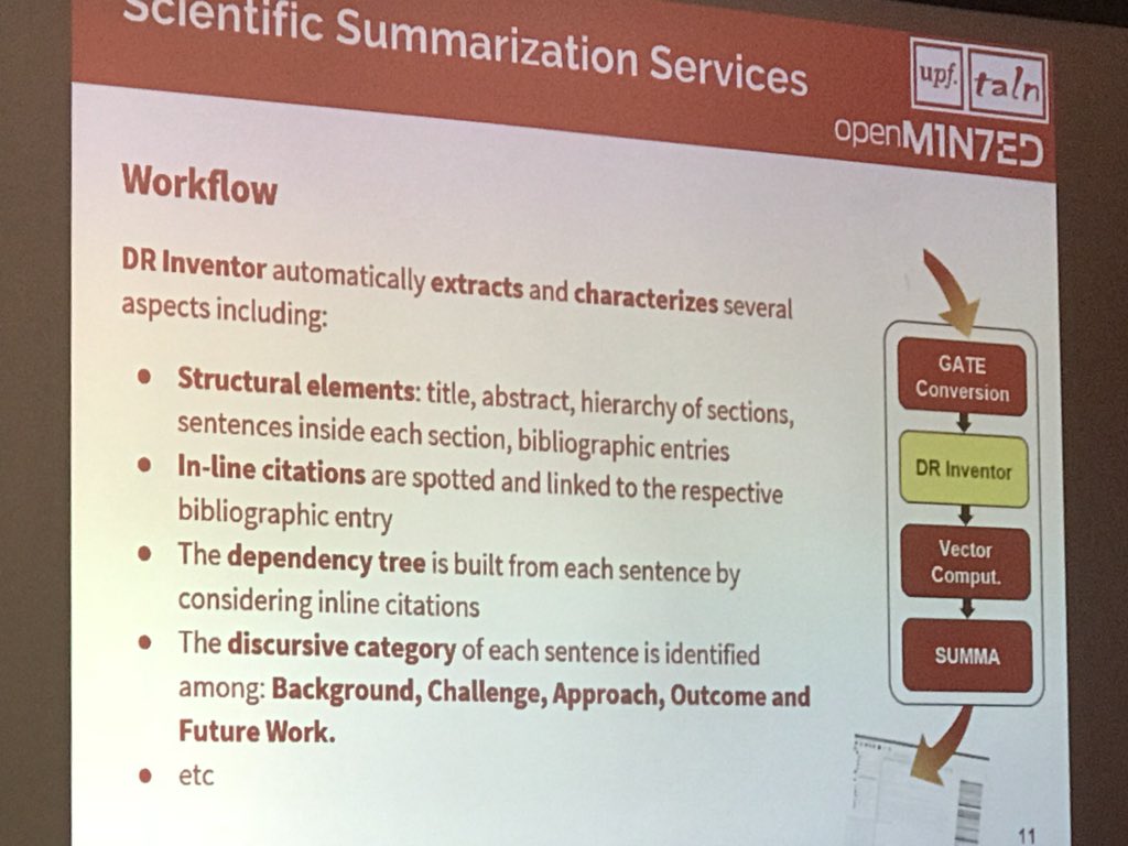 Horacio Saggion <a href="/UPFBarcelona/">UPF Barcelona</a> talking about data/text summarisation. They adapted two of their systems to the <a href="/openminted_eu/">OpenMinTeD</a> call/tender specifications.