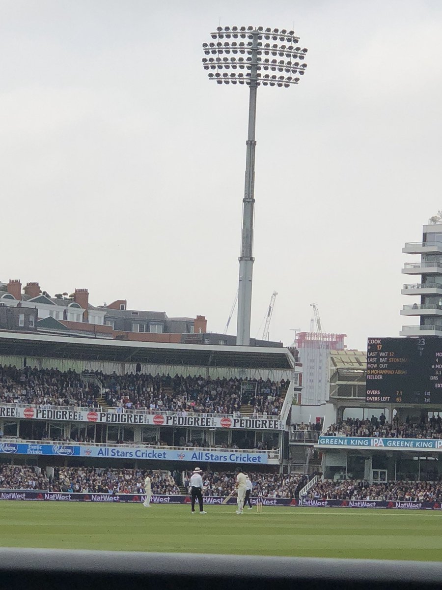 lindseymat's tweet photo. Before (first 30 mins) and after: View from front of Compton Stand at HQ.  Thanks to Roger the steward for resolving so quickly.  #LoveLords Hopefully no damage done to advertising campaign @StrathmoreWater https://t.co/389N9JDJVc