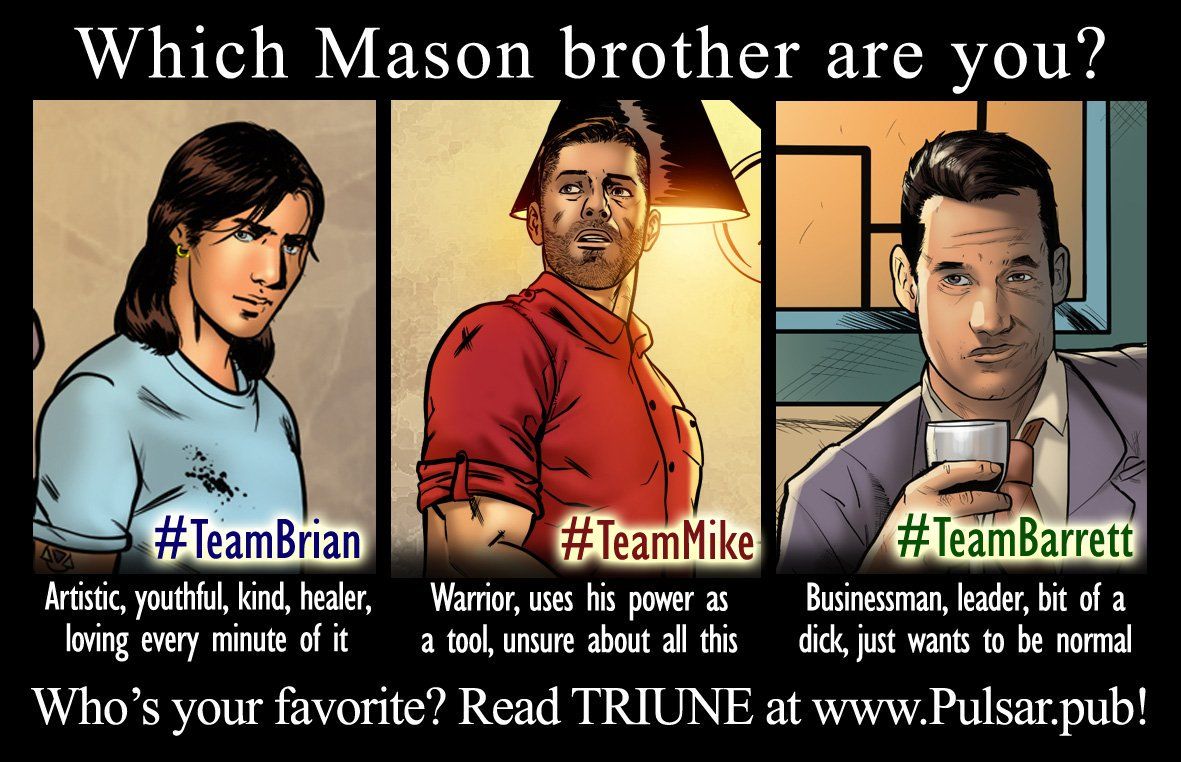 PulsarComics's tweet photo. Did you know it's International Brother's Day?

To celebrate go check out what the Mason Brothers have been up to! https://t.co/CTgcs5qt9f