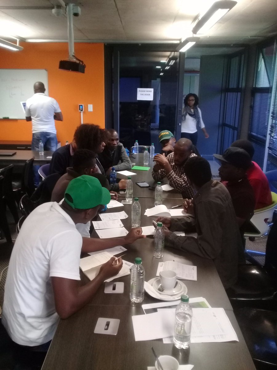 WIBCInnovation's tweet photo. Group discussions of the entrepreneurs and the mentors #InnovationChallenge #Smartacity @CityTshwane @InnovHub @WIBCInnovation https://t.co/T9bc5WCKDi