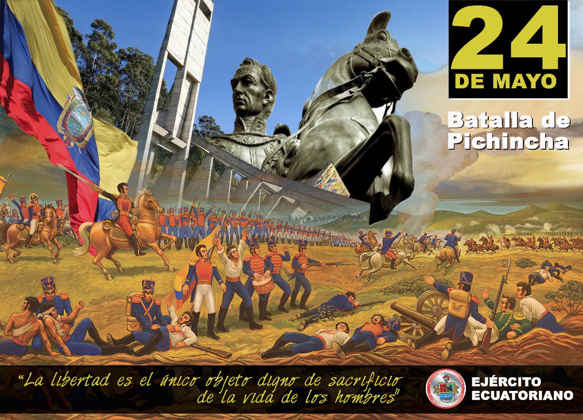EjercitoECU's tweet photo. Rendimos homenaje a los Héroes de la #BatallaDePichincha del 24 de mayo de 1822 y Día de las Fuerzas Armadas. https://t.co/nlrR19PoGr