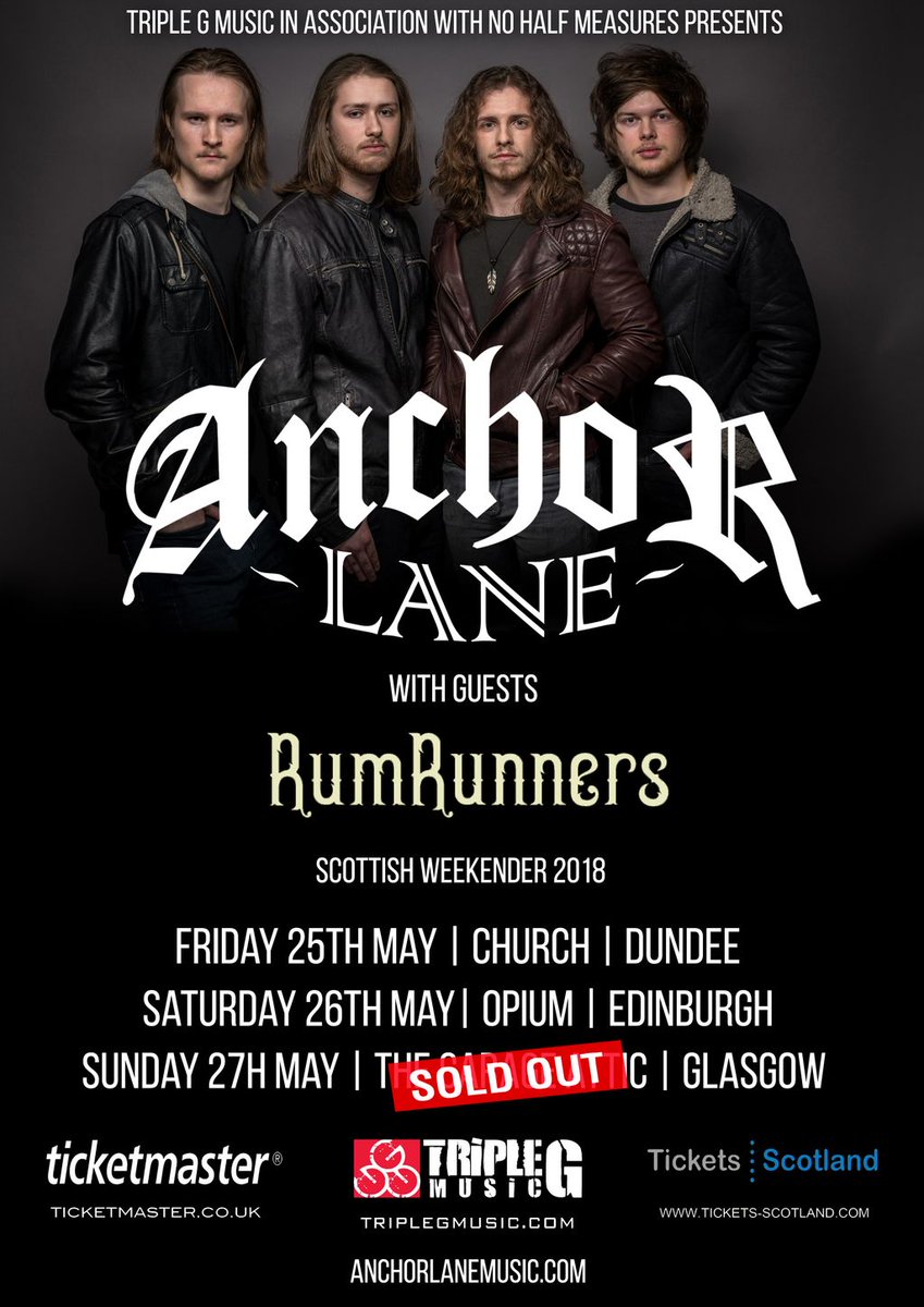We are really looking forward to our 3 headline shows this weekend! With Glasgow sold out, you can still grab tickets for our show in <a href="/church_dundee/">Church Dundee</a> this Friday night. With support from <a href="/RumRunnersUK/">RumRunners</a> @Bravadorocks &amp; <a href="/Millsyeck/">Millsyeck</a>: buff.ly/2LpjeMo