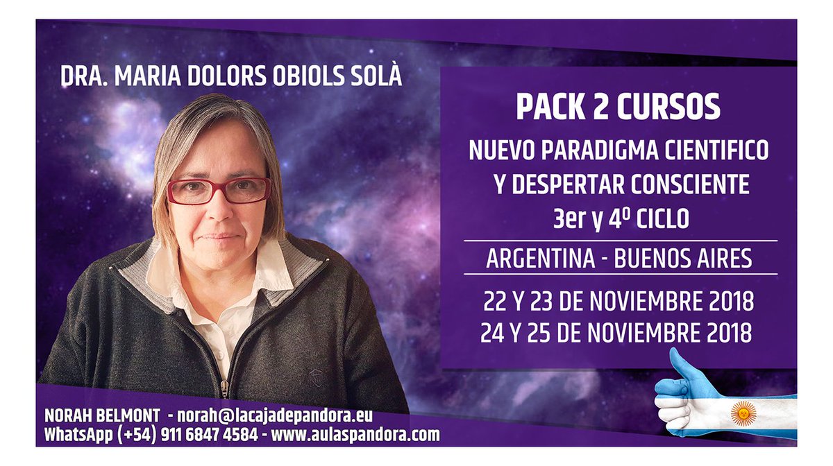 LuisPalaciosBio's tweet photo. María Dolors Obiols - 3º Y 4º CICLO Argentina 22 y 25 Noviembre 2018 ( Buenos Aires - Argentina ) 
https://t.co/iFiUV1kFj2
(1º 2º ciclo hacer antes on-line) https://t.co/CrHGlKg7Kk