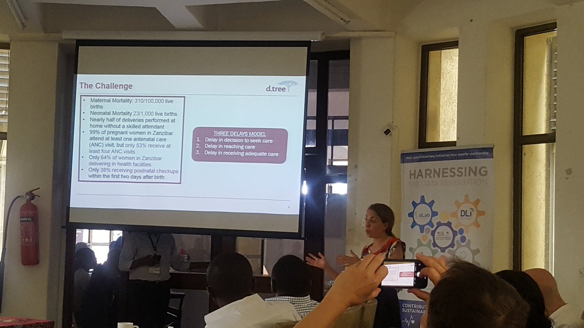 SMarealle's tweet photo. Program Director #RachelHofmann talking about challenges faced in #Zanzibar and how they are being addressed by our #digitalplatform during #IW2018 @DtreeInt #innovationweek #saferdelivaries #HDIF https://t.co/mvgPWGe0yL