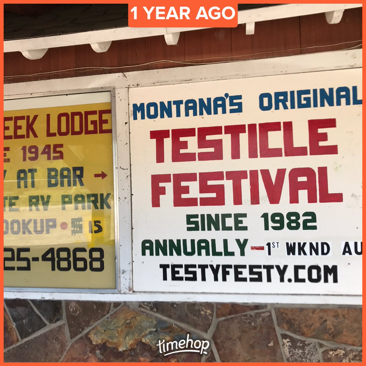 LeeWarner2's tweet photo. One year ago to the day that myself and @davidhodari walked into the scariest bar imaginable hoping to find petrol, failing and quickly leaving for fear of castration #TestyFesty https://t.co/D6SwEPEuEx