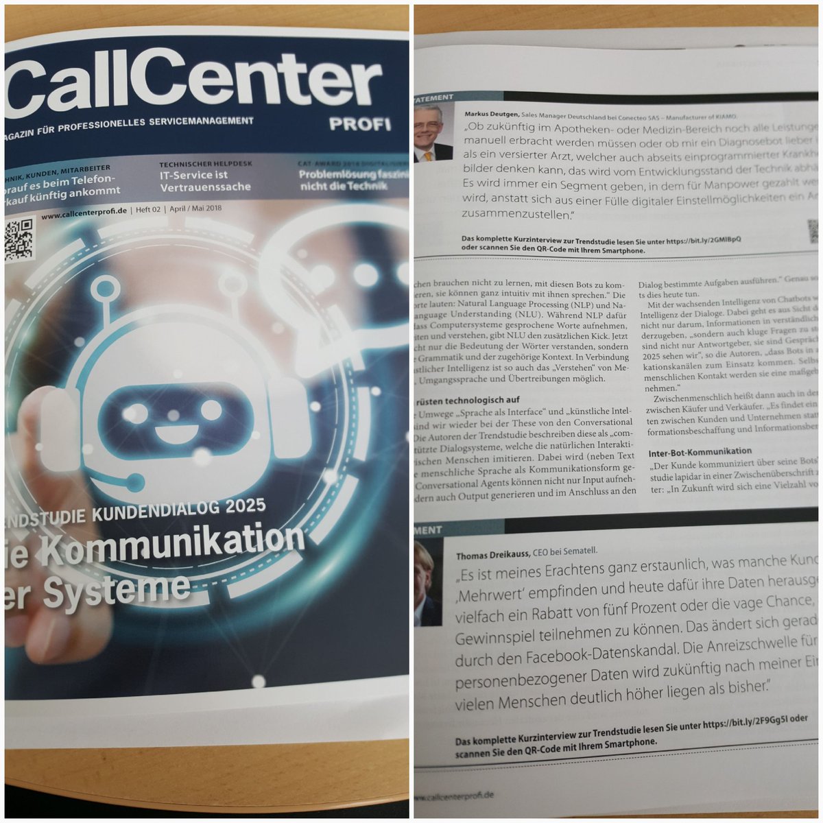 Trendstudie "Kundendialog 2025" mehr erfahren Sie in der aktuellen Ausgabe.@CC_Insight #callcenter #interview #kiamo #kundendialog