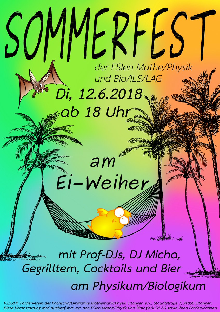 fsi_maph's tweet photo. Bald ist es wieder so weit. Sommerfest am #Eiweiher am 12. Juni 2018 um 18 Uhr beim #Physikum der #FAU in #Erlangen https://t.co/dA0FweNCGd