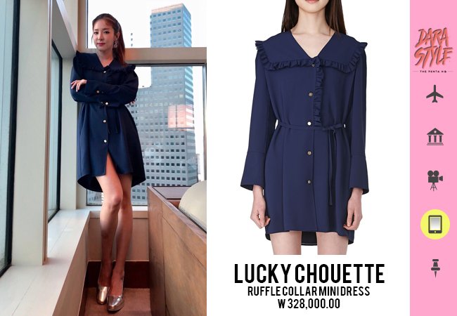 Ruffle Collar Mini Dress in Navypic.twitter.com/yG2waQd8ga. 