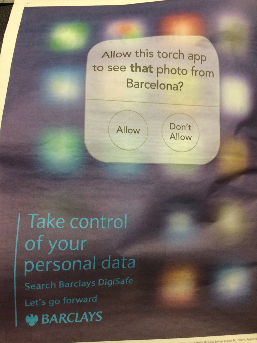 Sp3rryn's tweet photo. Seen several good ads this week in London, This one by @Barclays #personaldata #iwantmydata @mydataorg https://t.co/TKABBC6U2y