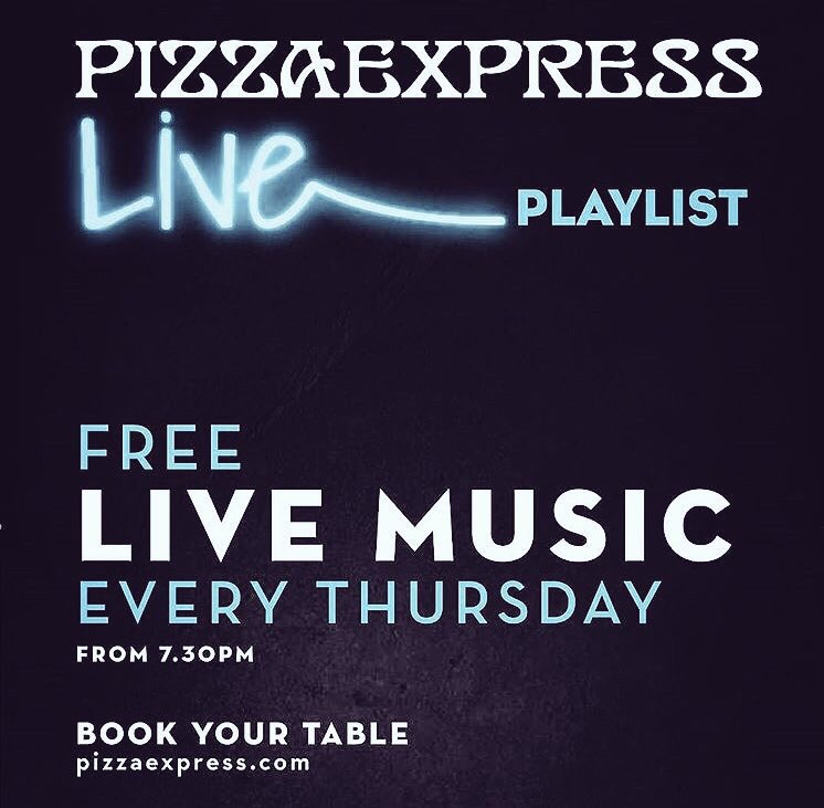 LaurillaMusic's tweet photo. It’s simple... PIZZA + LIVE MUSIC = a great evening at Pizza Express, Winchester tonight ⭐️ See you there! @PizzaExpress @pizzajazzclub https://t.co/KiJNX8q5Ur