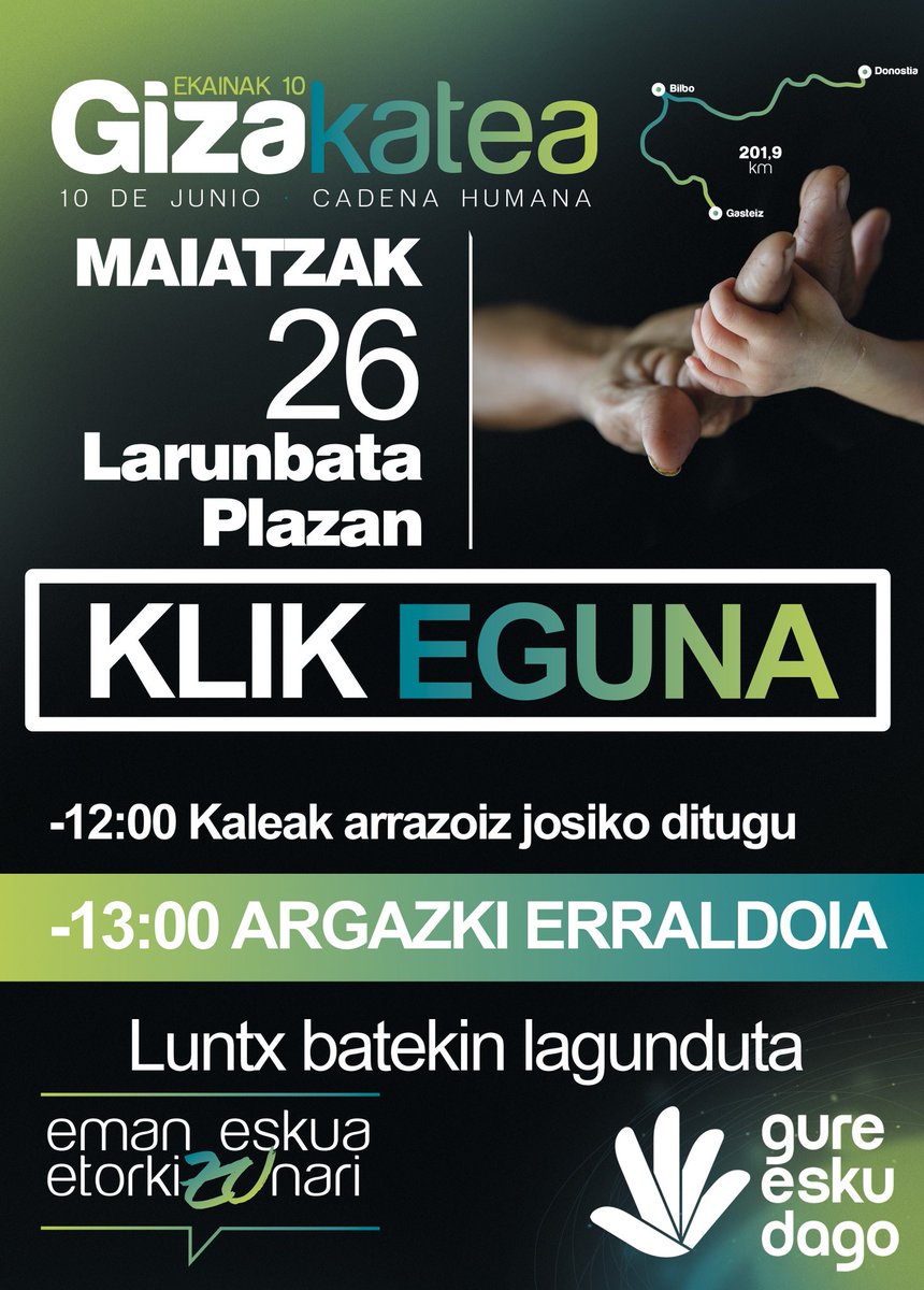 OnatikoGED's tweet photo. Egun gutxi geratzen da #Gizakaterako
Zatoz gaur Kalebarriako lokalera izena ematera!!
#NiBanoia
#Gubagoiaz https://t.co/nX4niwiumZ