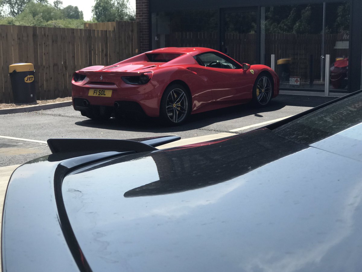 JackStannyPhoto's tweet photo. That's a nice surprise #488 @WallacePJW I had to double take on the plate @FerrariOwnersGB @Ferrari #supercar https://t.co/Ywexyw8A8m