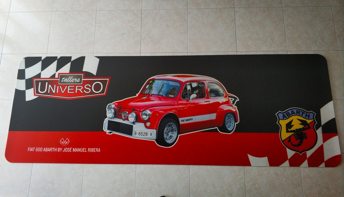 inkymat's tweet photo. Nueva alfombra 100% personalizada para nuestros amigos de Tallers Universo #pitmat #fiat #fiat600 #abarth https://t.co/e2RquTZtjx