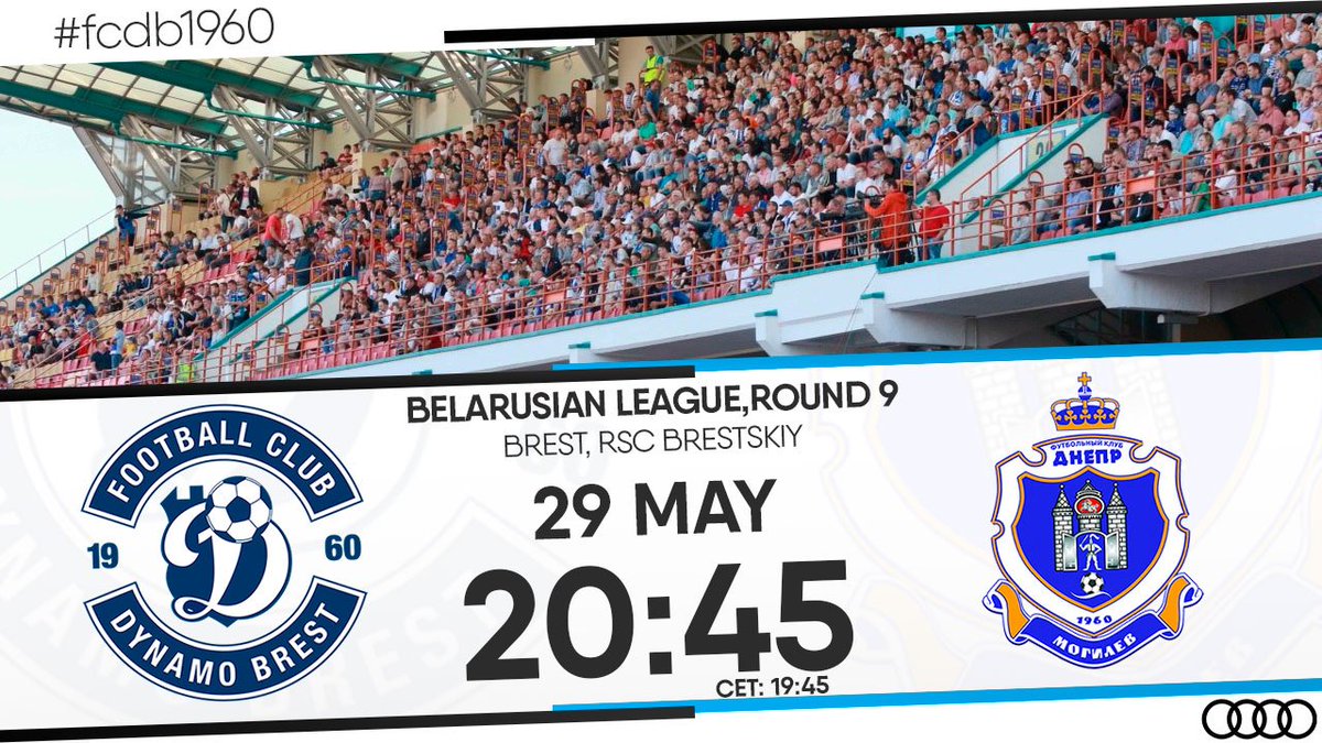 dynamobrest's tweet photo. ⚽ "Динамо-Брест" 🆚 "Днепр" Могилев
📅 29 мая (вторник) 
⚪ Белый дресс-код 
🏆 Высшая лига, 9 тур 
🕕 20:45 – Начало матча 
🕕 18:45 – Открытие зоны гостеприимства 
📍 Брест, ОСК "Брестский" 
🎫 Билеты: https://t.co/7zYG8iw6hM
🎥 https://t.co/RyGvGNXz8r 
#fcdb1960 https://t.co/4zq8wXe0Ki