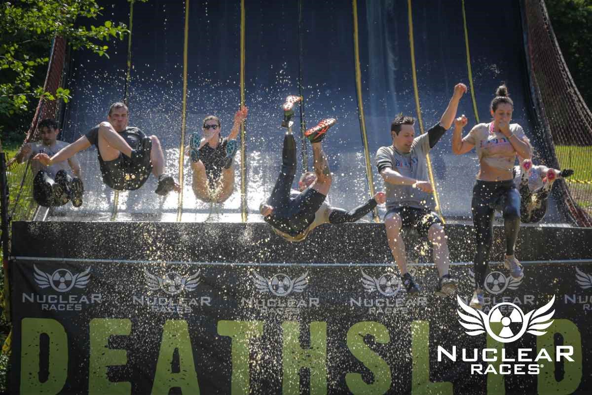 The start and finish of the #nuclearraces. Our client Michael Lewis supporting #blesma. Perfect shot of Michael on the death slide #armsandlegseverywhere. With expert prosthetic skills and outstanding prosthetic technology @personalprosthetics @ossurcorp #reflexshock