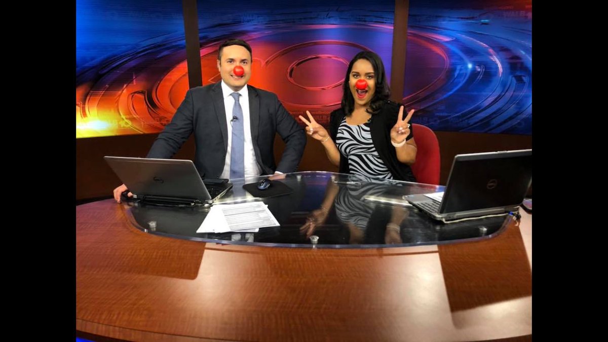 CadeWALB's tweet photo. Rocking out #RedNoseDay2018 with @TesiaWALB https://t.co/vEqxZyUsC8