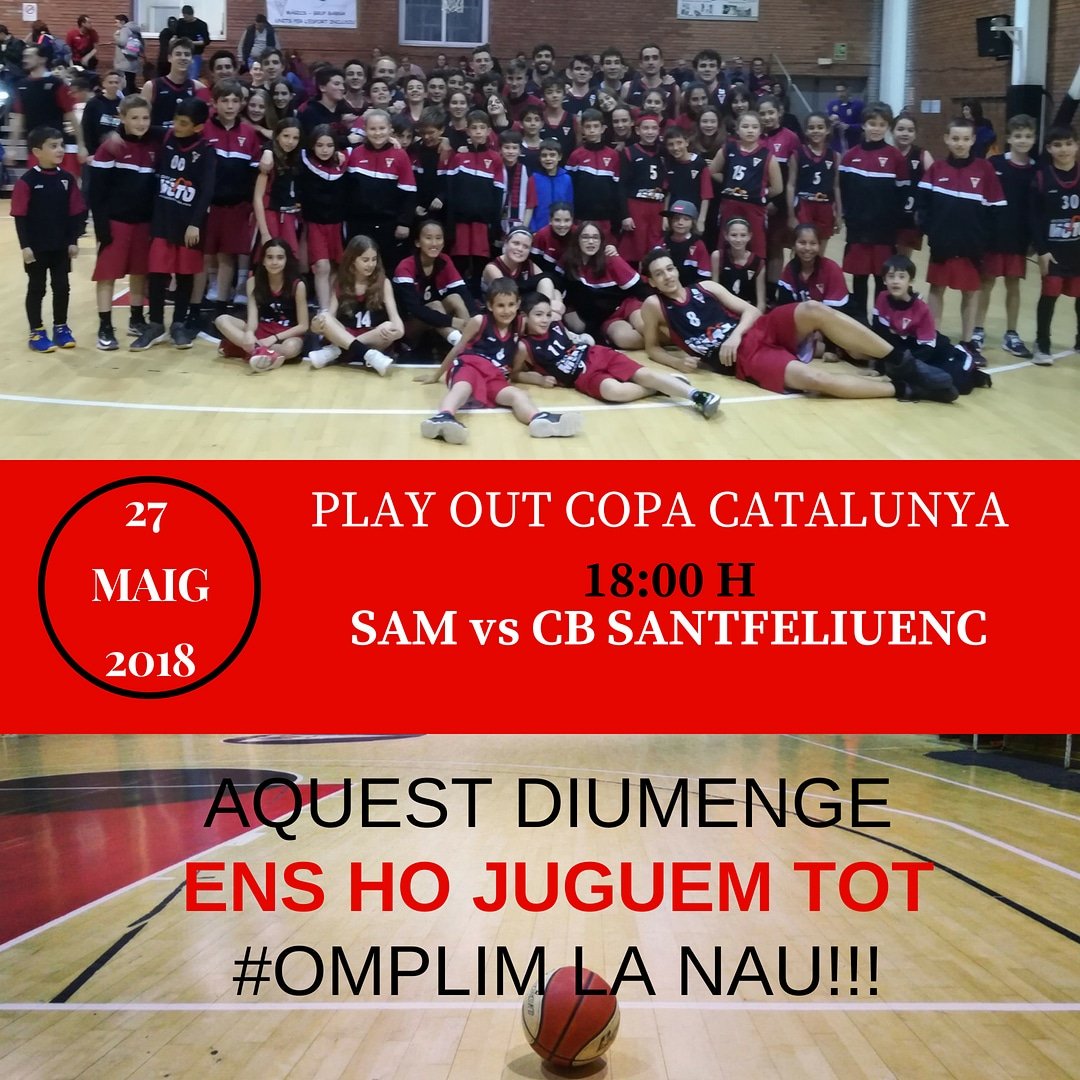 CBGRUPBARNA's tweet photo. El #SAM tindrà aquest diumenge una última oportunitat de mantenir-se a Copa: 3r i definitiu partit contra CBS, després de guanyar el 1r i perdre el 2n. #Barnaddictes, no els podem deixar sols! A les 18h de la tarda #OmplimLaNau pels nostres i portem-los cap a la victòria! https://t.co/bdLIGoj93L