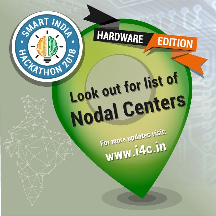 i4CIndia's tweet photo. SIH2018 - Hardware Edition Nodal Centres Announced ! 
Please visit https://t.co/vmVm74LuWB for more details. #hardwarehackathon https://t.co/XmEAjsDtLj