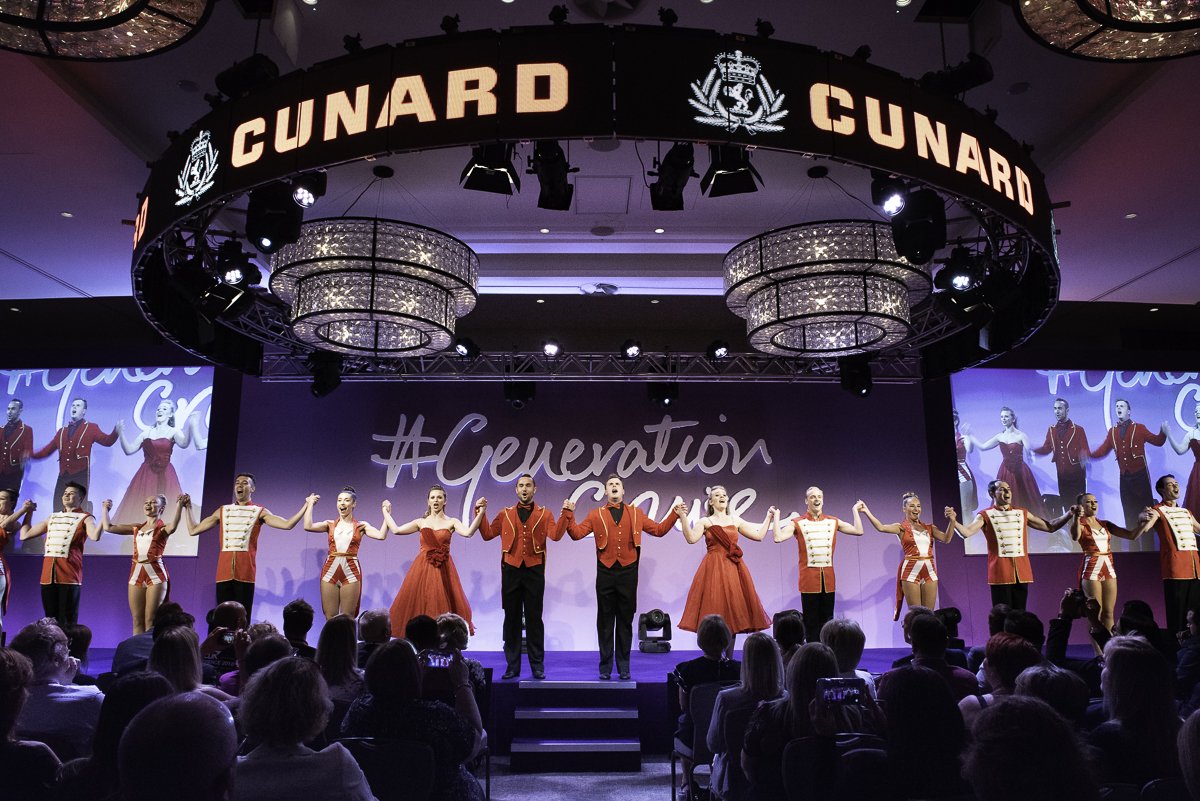 DunlopPhoto's tweet photo. So earlier this morning this happened. Thank you @cunardline @CUN_AgencySales Totally Fab opening to @CLIAUK #Cruise #Travel Agents Conference 2018.  Boom! #GenerationCruise https://t.co/izPQ7YlEpI