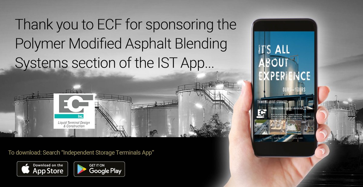 Thank you to ECF for featuring in the Polymer Modified Asphalt Blending Systems section of the IST App.

To download the IST App - FREE please use the below links:
- iPhone: ow.ly/SA1130hhT6q
- Android: ow.ly/axwB30hhT6Y

#android #howtofindsuppliers #iphone #ISTApp