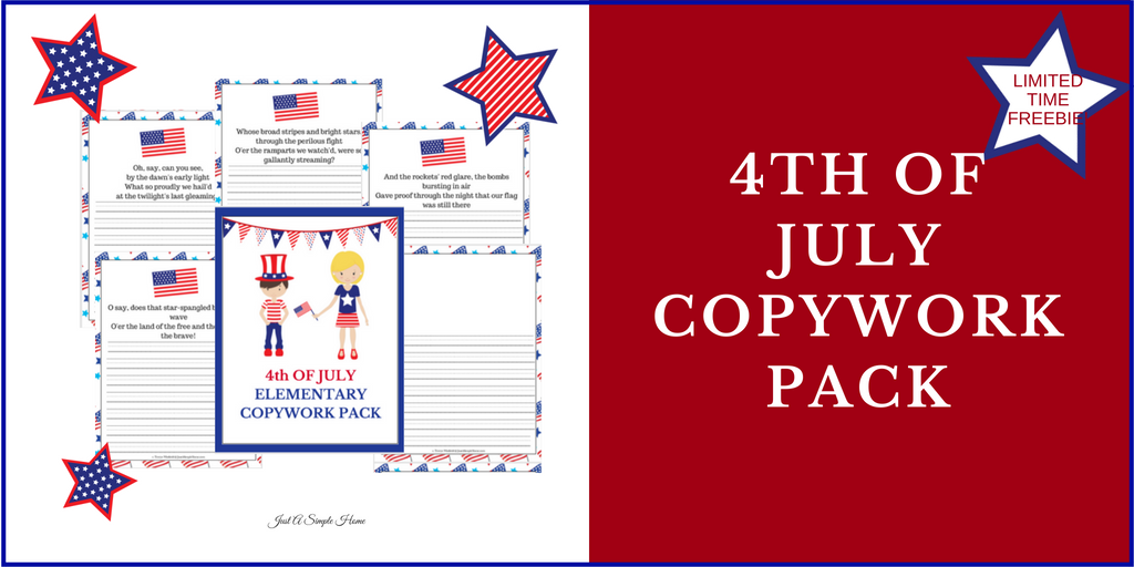 TerrynElisha's tweet photo. FREE 4TH OF JULY COPYWORK PACK! Your Elementary students will love these colorful sheets. They can copy the National Anthem or create their own sentences and use the drawing space for fun! #homeschool #freeprintables #4thofjuly #hstips https://t.co/knSCd2csW0 https://t.co/GdSqe9HqXk