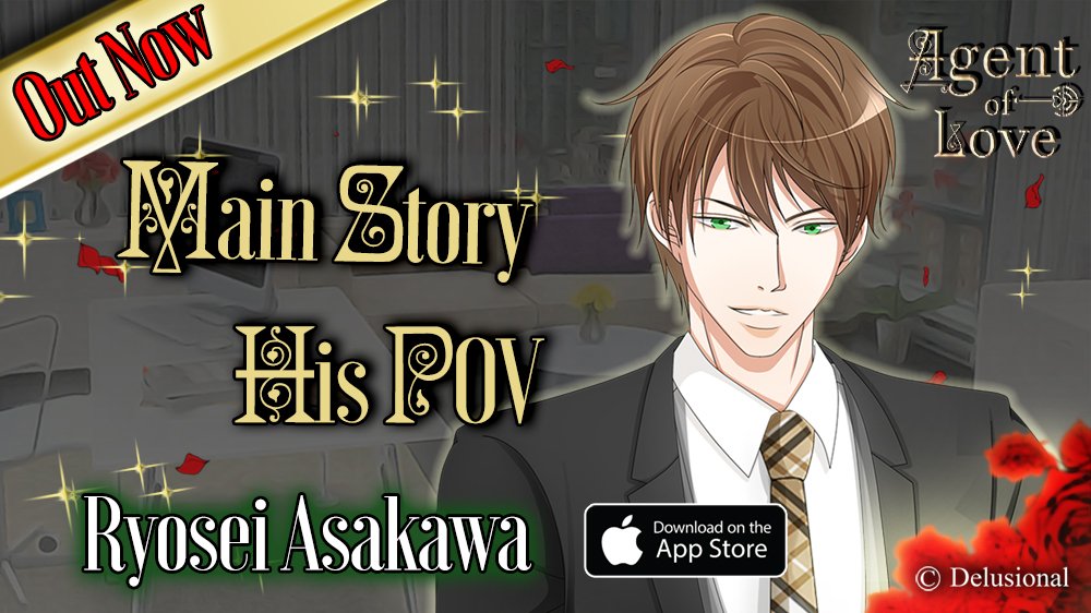 DelusionalInc's tweet image. ♥️Agent of Love ♥️

Ryosei Asakawa Main Story OUT NOW! 💚💚💚

&quot;We all get older, Kitten, but it doesn’t mean the fun has to stop here...”

#otome #vndev #visualnovel 

—————
Download Agent of Love @ AppStore
itunes.apple.com/app/id13005569…