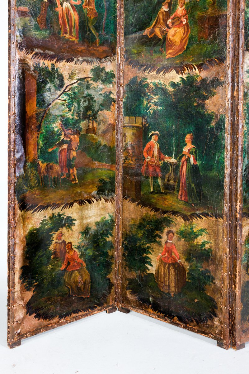 HseWindsor's tweet image. A Mid-18th Century Six Fold Screen. A good six-fold screen on a canvas with twenty-four oil painted panels of rural scenes on a soft gold background.
c1770  Ref 5825

For more Details: bit.ly/2rYDoEK

#antique #firescreen #homedecor #luxury #style antiquefurniture