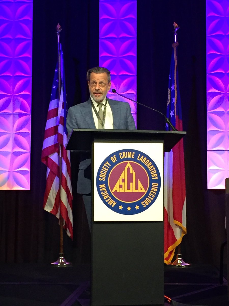 cfso1's tweet photo. Dr. Howard Spivak keynote at #ASCLD2018 announces new technical working group of state & local forensic lab directors at DOJ. This has been a long-time CFSO effort! CFSO thanks @USDOJ for listening to state & local practitioners & are thrilled about the new TWG! https://t.co/9o5vcxvJ6Q