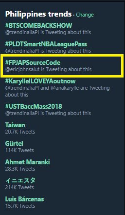Kpn_nation2's tweet photo. KAPAMILYA TREND ALERT
3rd spot na ang #FPJAPSourceCode 

3 taon na tayo pero nagtretrend parin!
THANK YOU FOR THE LOVE! https://t.co/uTY25L38eg